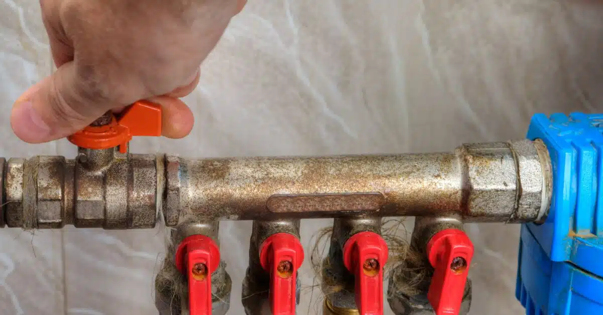 Stop Water Leak - Man switching off water