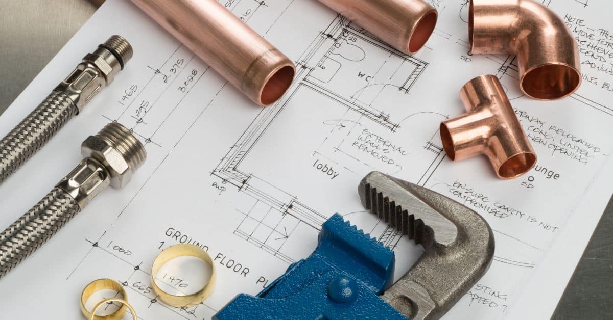 Commercial business plans with plumbing parts.