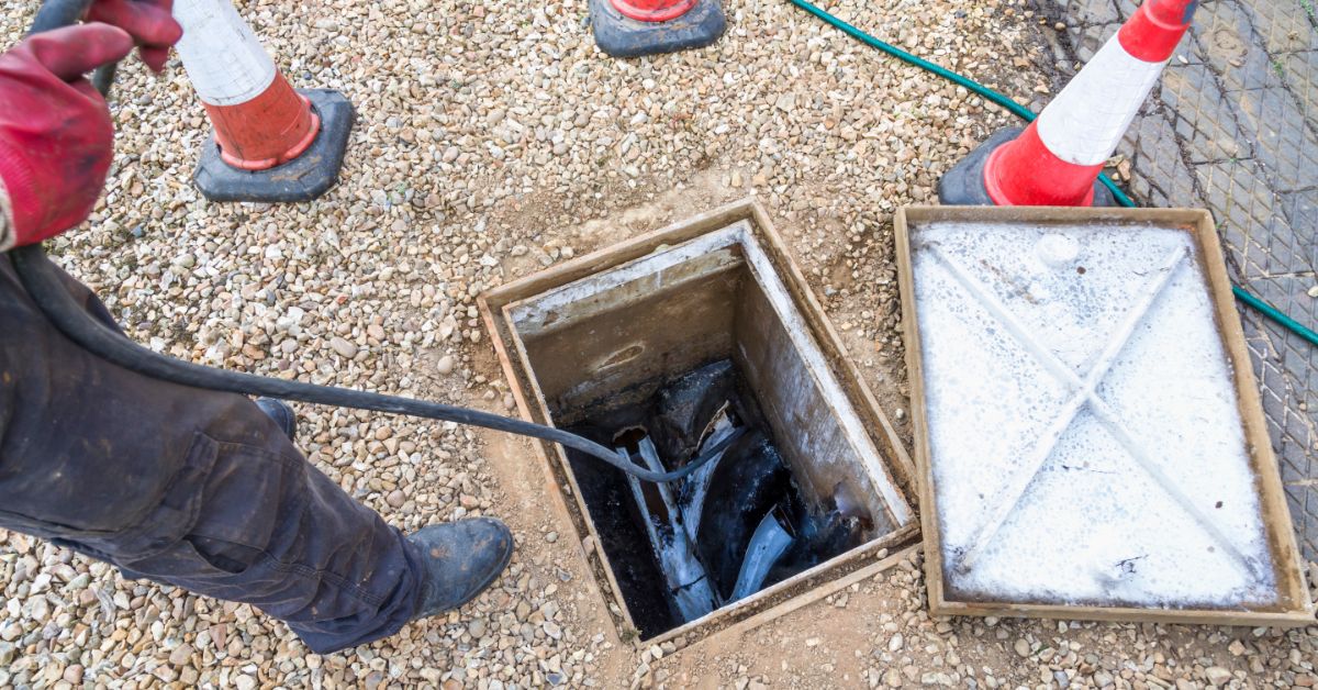 Cleaning an outside drain