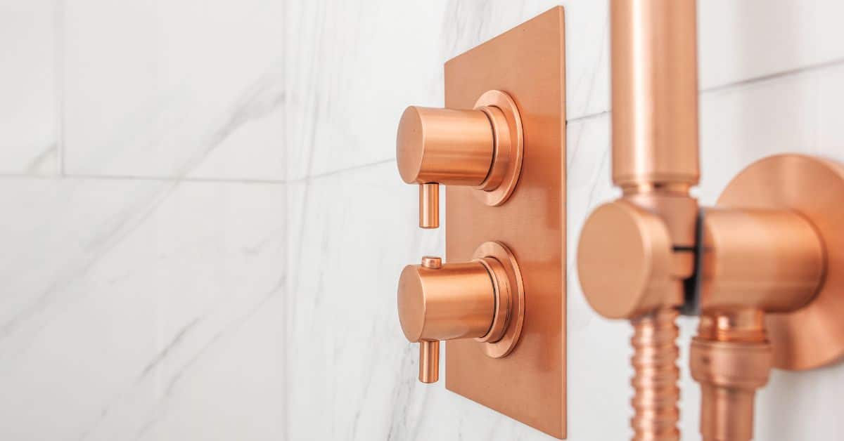 Modern Bronze looking shower mixers