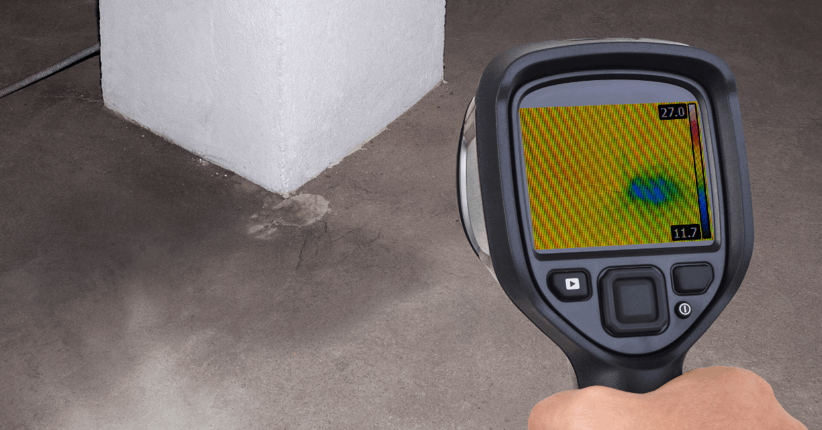Thermal Camera being used to find a pipe leak