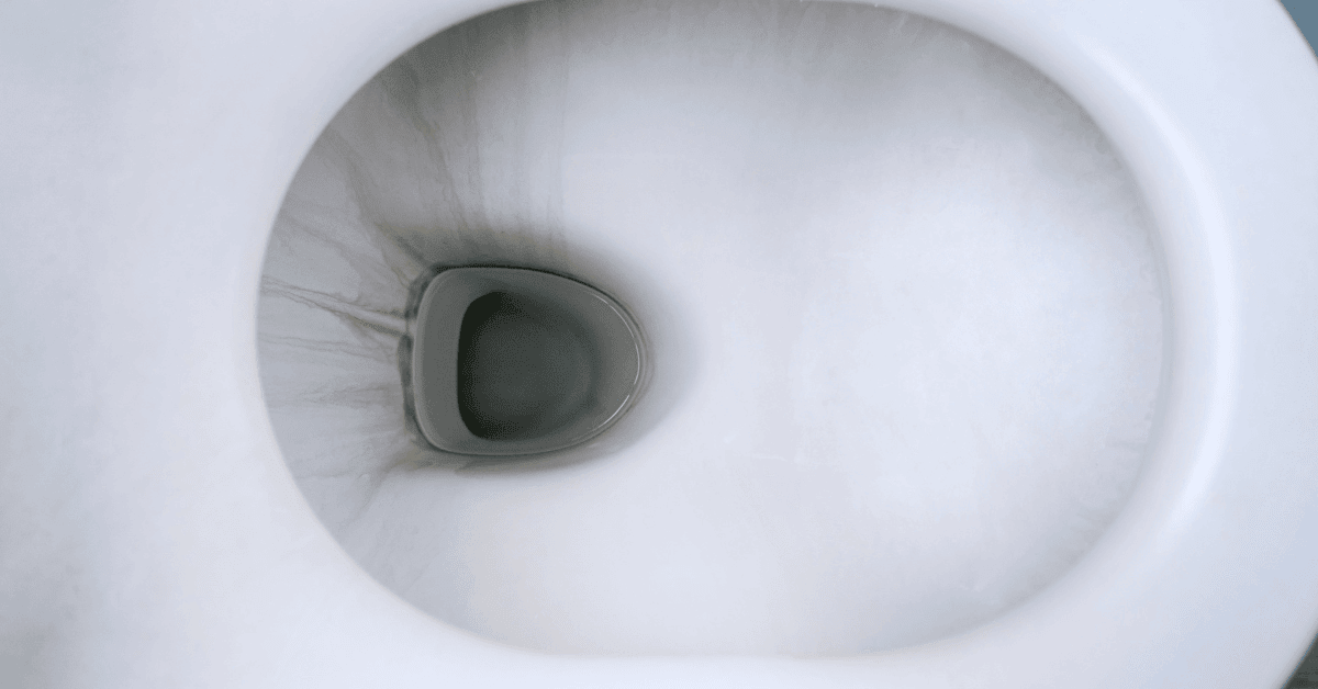 Limescale buildup in toilet 