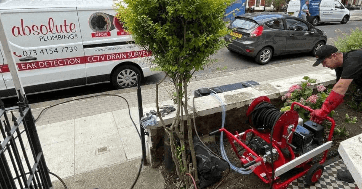 Absolute plumbers doing a CCTV drain inspection on a commercial Drainage System 