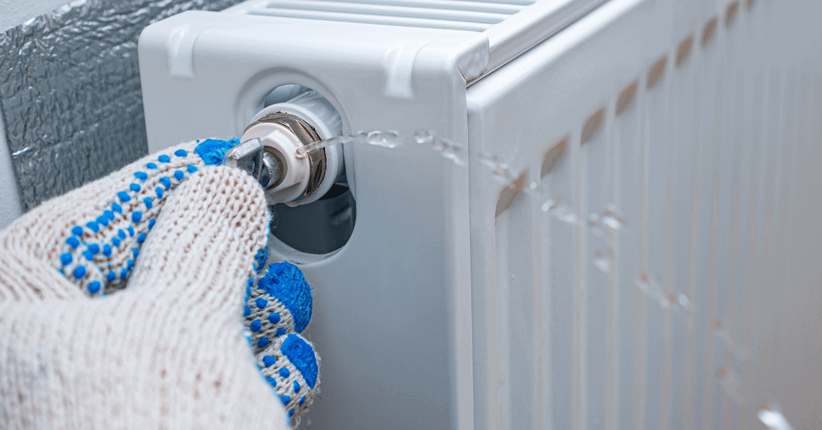 Bleeding a radiator using a radiator bleed key 