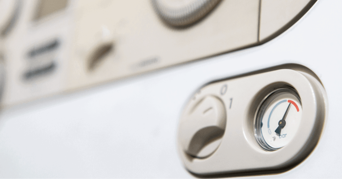 Boiler pressure gauge close-up