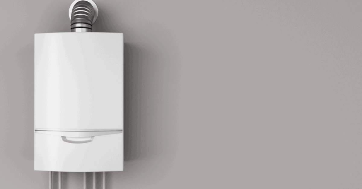 Wall-mounted combi boiler in a UK home 