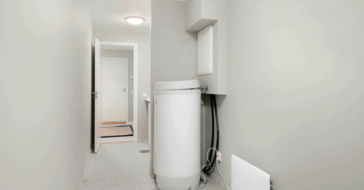 Unvented hot water cylinder and heating pipework 