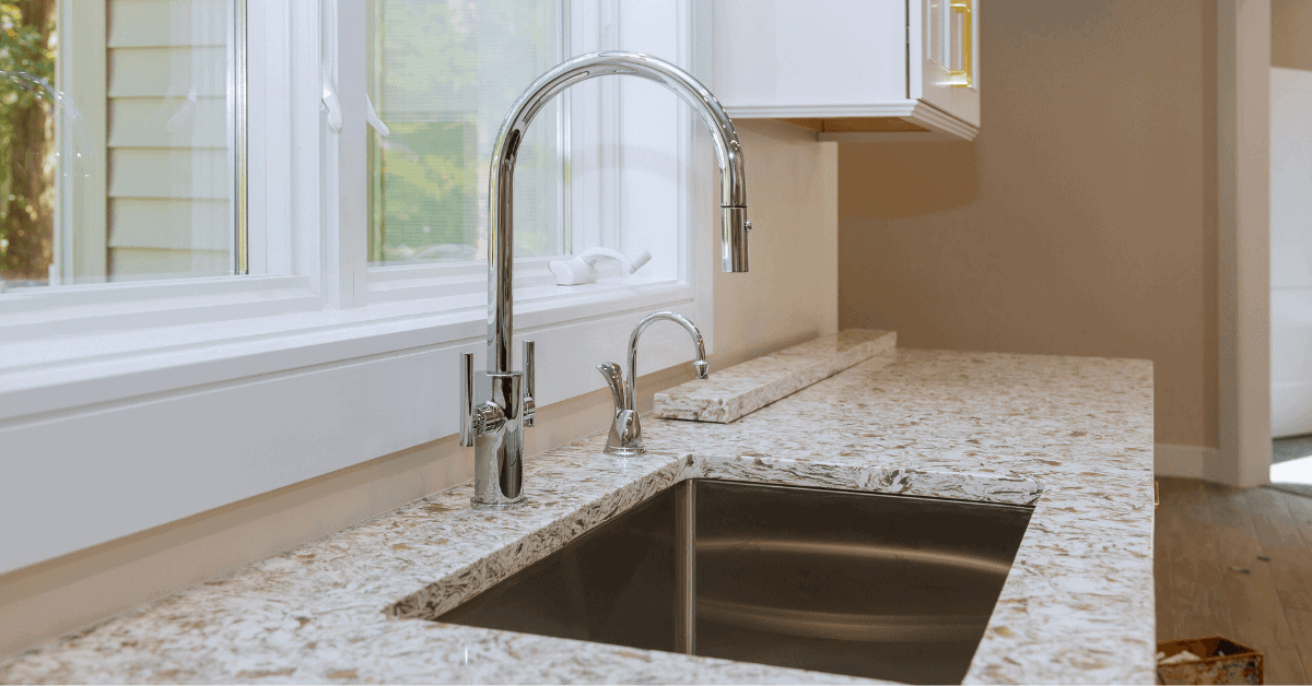 Professionally installed kitchen sink and tap in a modern kitchen 